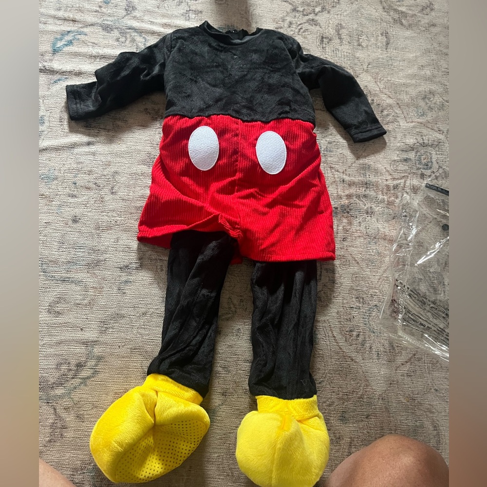 Disney Mickey Mouse Plush  costume Size 6/12 Months One Piece Polyester- NO HAT
